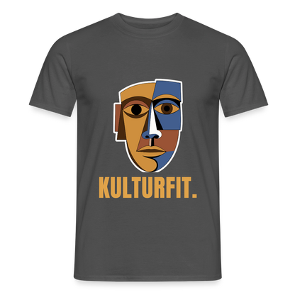 Kulturfit. Kubismus-Motiv Motiv-T-Shirt für Männer, Farbe Anthrazit