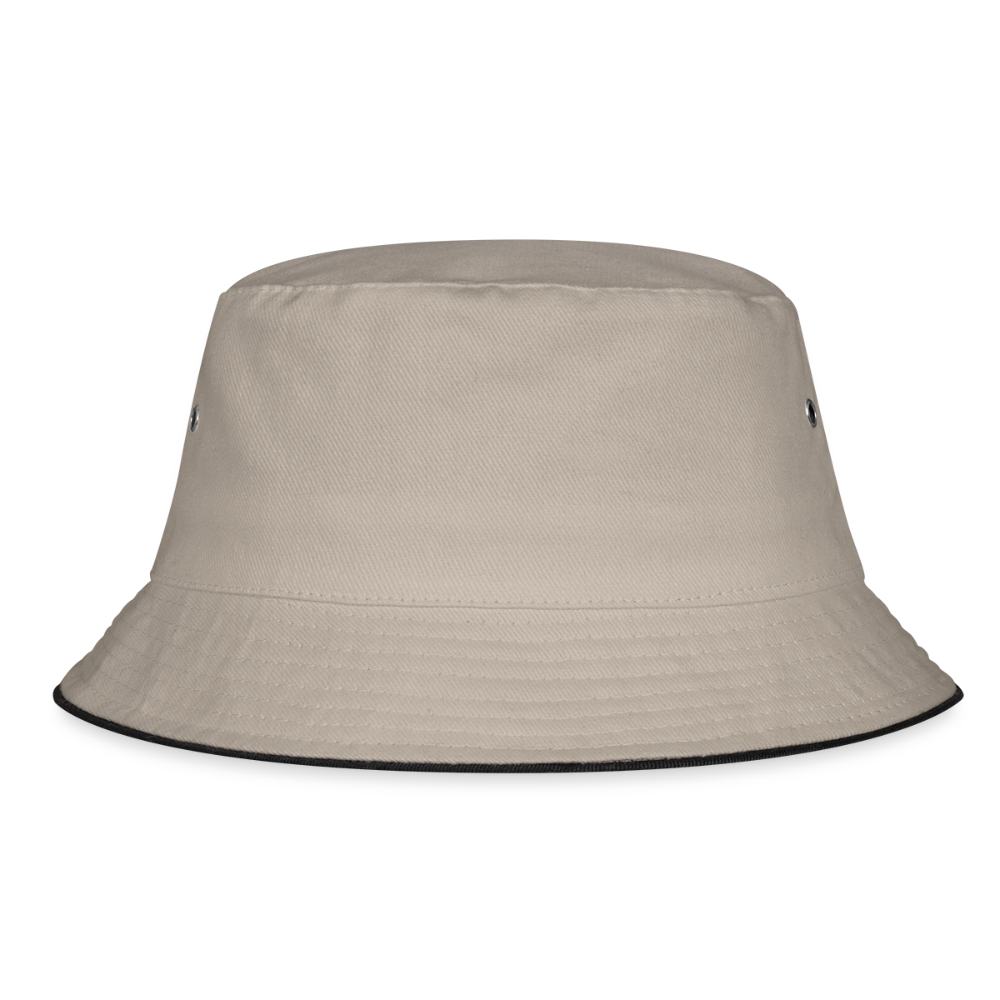 Bucket Hat Baumwolle - personalisierbar - Khaki/Schwarz