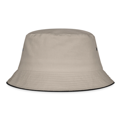 Bucket Hat Baumwolle - personalisierbar - Khaki/Schwarz