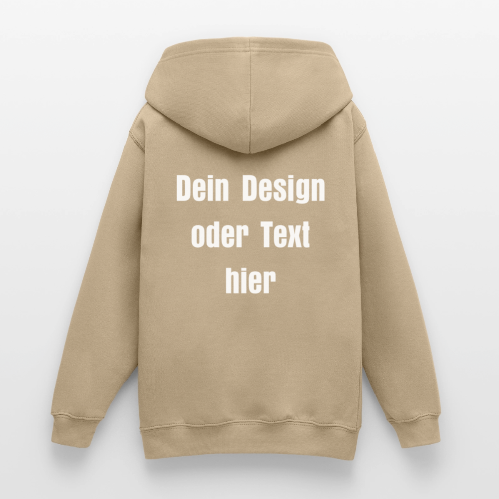 Teenager Hoodie - personalisierbare Vorder- und Rückseite - Sand