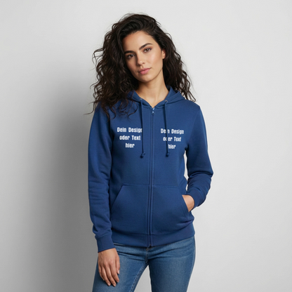 Unisex Kapuzenjacke - personalisierbare Vorder- und Rückseite - Royalblau