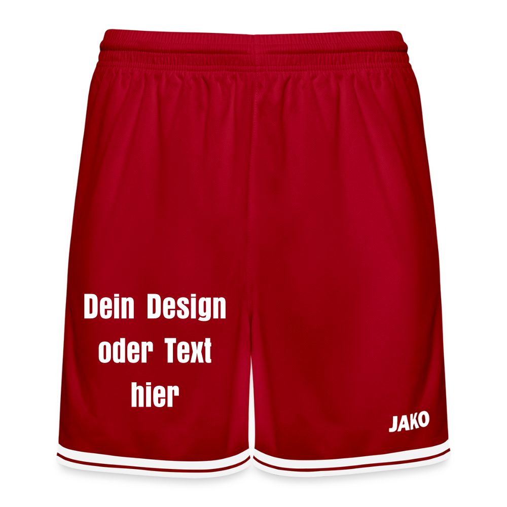 JAKO Basketball Short Center 2.0 - personalisierbar - Rot/Weiß