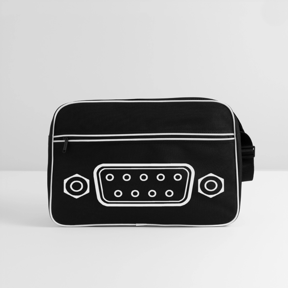 DB-9 RS-232 Retro Tasche - Schwarz/Weiß