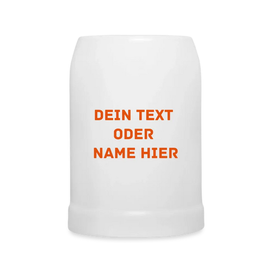 Bierkrug "Main Character" - personalisierbarer Name oder Text - Weiß