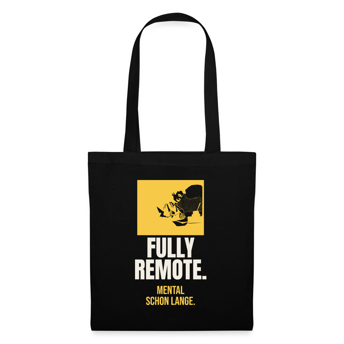 Fully remote Stoffbeutel, Farbe Schwarz