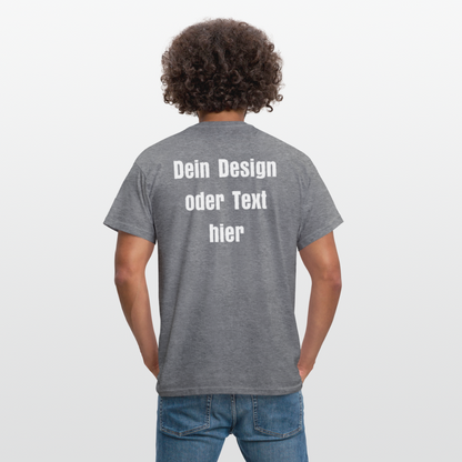 Männer T-Shirt - personalisierbare Vorder- und Rückseite - Graphit meliert