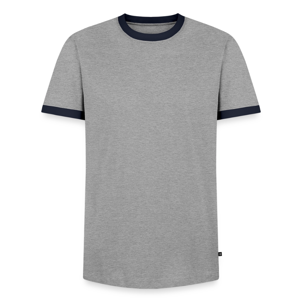 Männer Kontrast-T-Shirt - personalisierbare Vorder- und Rückseite - Grau/Navy 