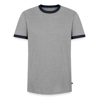 Männer Kontrast-T-Shirt - personalisierbare Vorder- und Rückseite - Grau/Navy 
