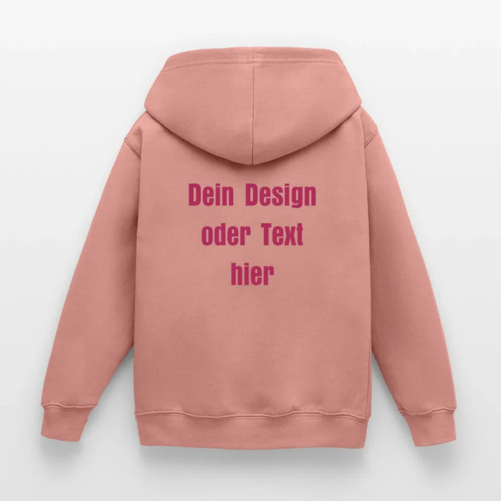Kinder Hoodie - personalisierbare Vorder- und Rückseite - Altrosa