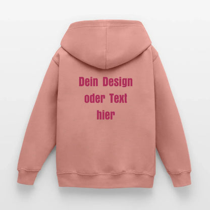 Kinder Hoodie - personalisierbare Vorder- und Rückseite - Altrosa