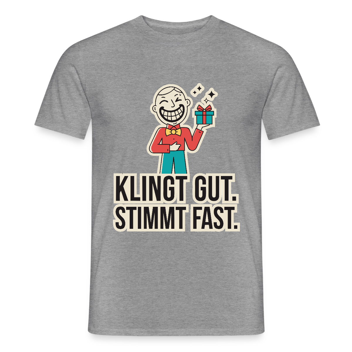 Klingt gut. Stimmt fast. Motiv-T-Shirt für Männer, Farbe Graphit meliert