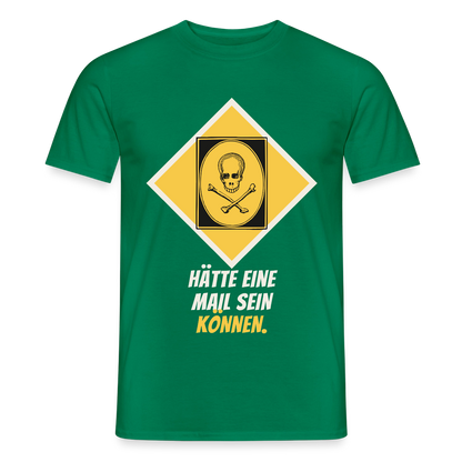 Hätte eine Mail sein können. Gefahrzeichen-Motiv Motiv-T-Shirt für Männer, Farbe Kelly Green