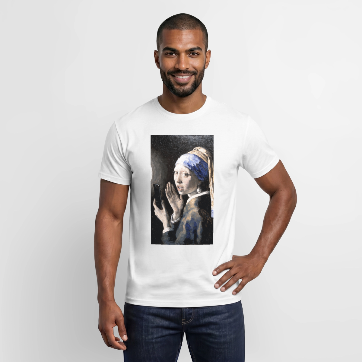Das Reel. Renaissance-Motiv Motiv-T-Shirt für Männer, Farbe Weiß, Model