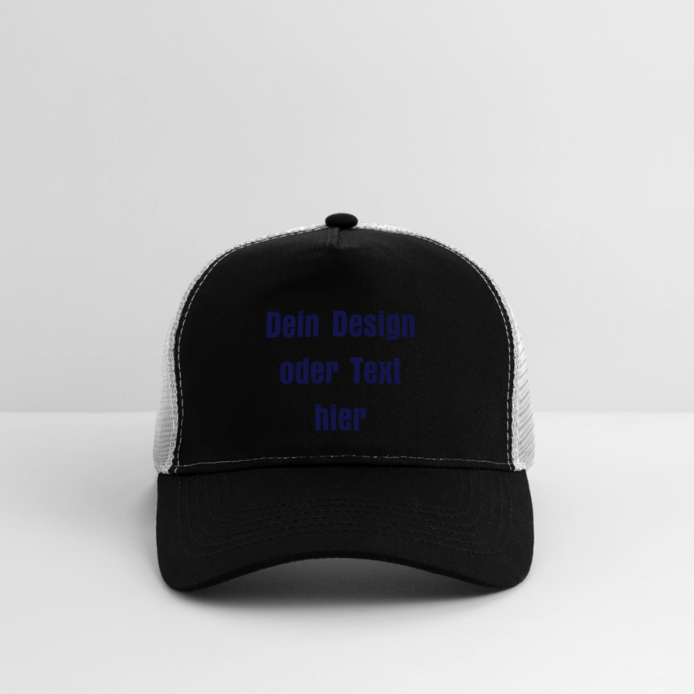 Trucker Cap - personalisierbar - Schwarz/Steingrau