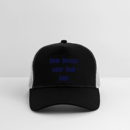 Trucker Cap - personalisierbar - Schwarz/Steingrau