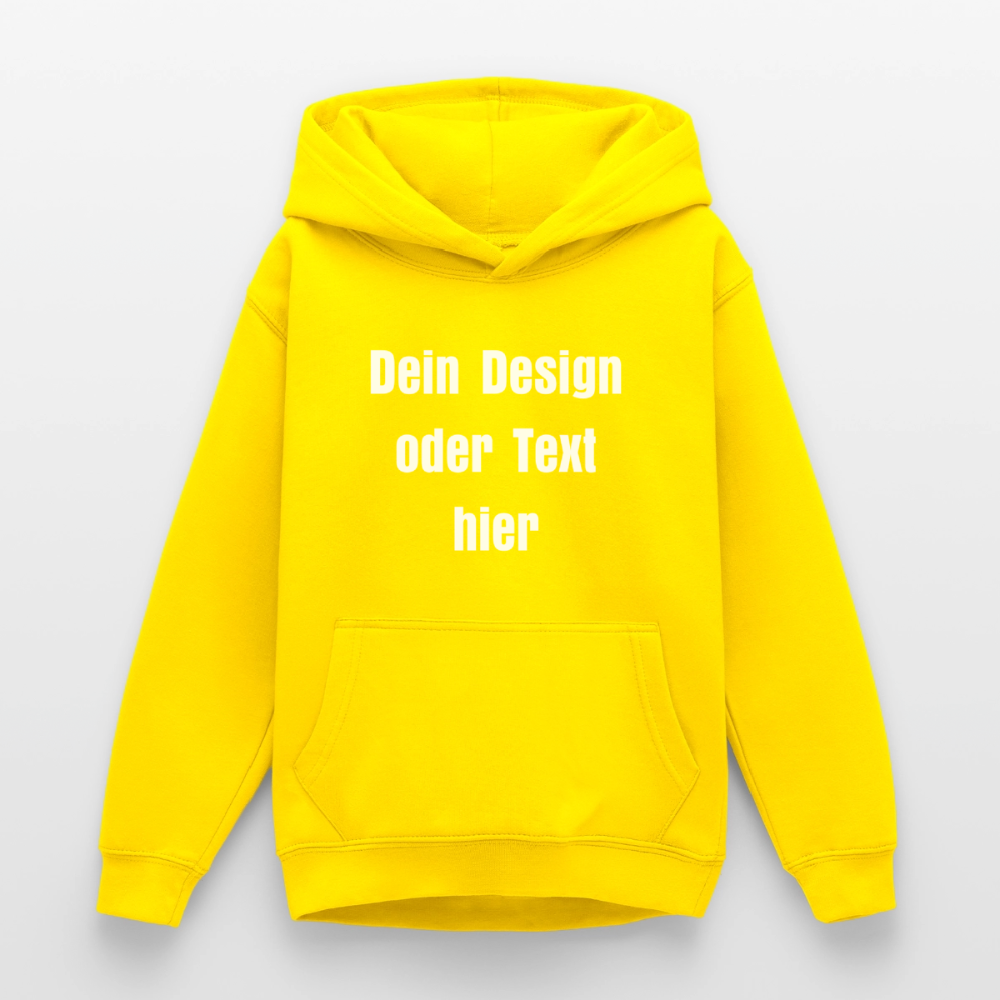 Teenager Hoodie - personalisierbare Vorder- und Rückseite - Gelb