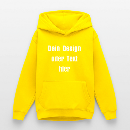 Teenager Hoodie - personalisierbare Vorder- und Rückseite - Gelb