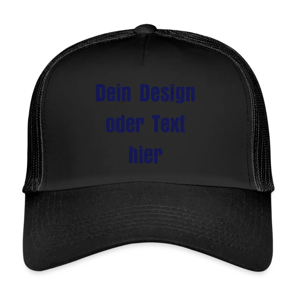 Trucker Cap - personalisierbar - Schwarz/Schwarz