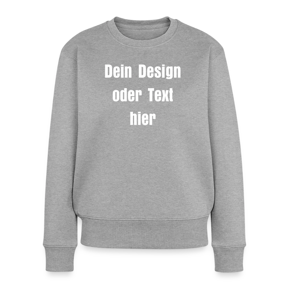 Frauen Premium Pullover - personalisierbar - Grau meliert