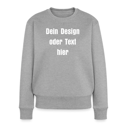 Frauen Premium Pullover - personalisierbar - Grau meliert