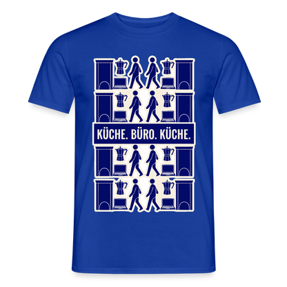 Küche. Büro. Küche. Motiv-T-Shirt für Männer, Farbe Dunkelblau