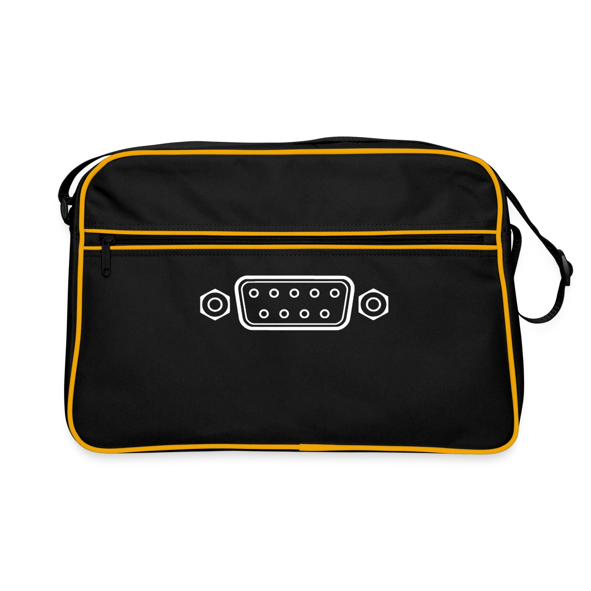 "RS-232" Motiv-Retro-Tasche, Farbe Schwarz/Gold