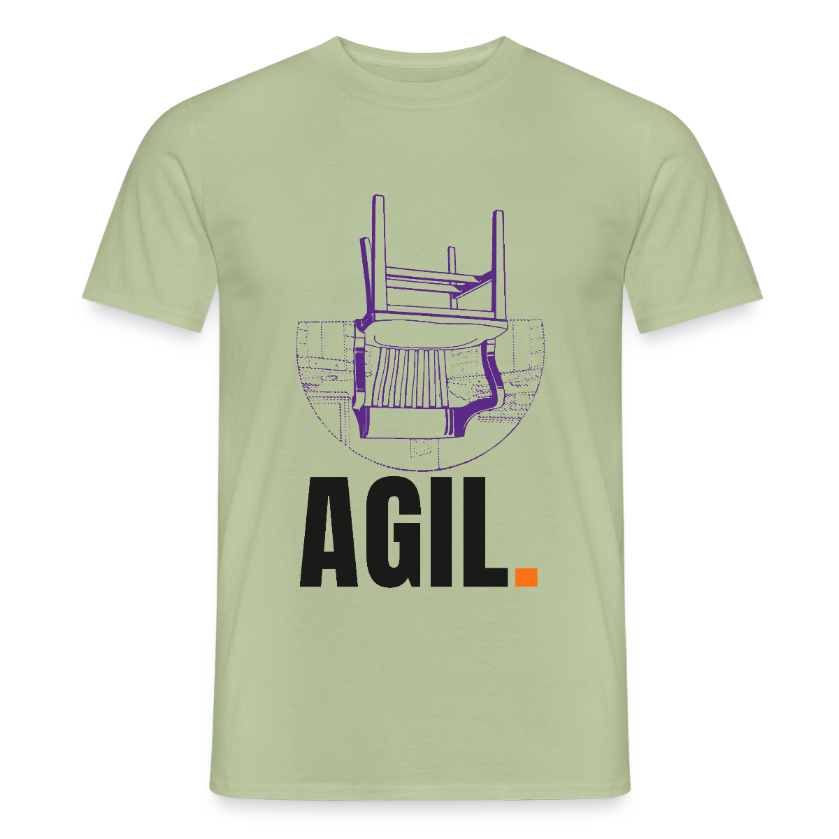 "Agil." Motiv-T-Shirt für Männer, Farbe Sage