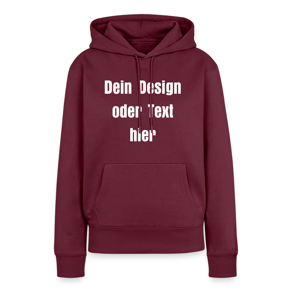 Frauen Premium Hoodie - personalisierbare Vorder- und Rückseite - Burgunderrot
