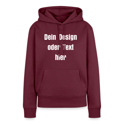 Frauen Premium Hoodie - personalisierbare Vorder- und Rückseite - Burgunderrot