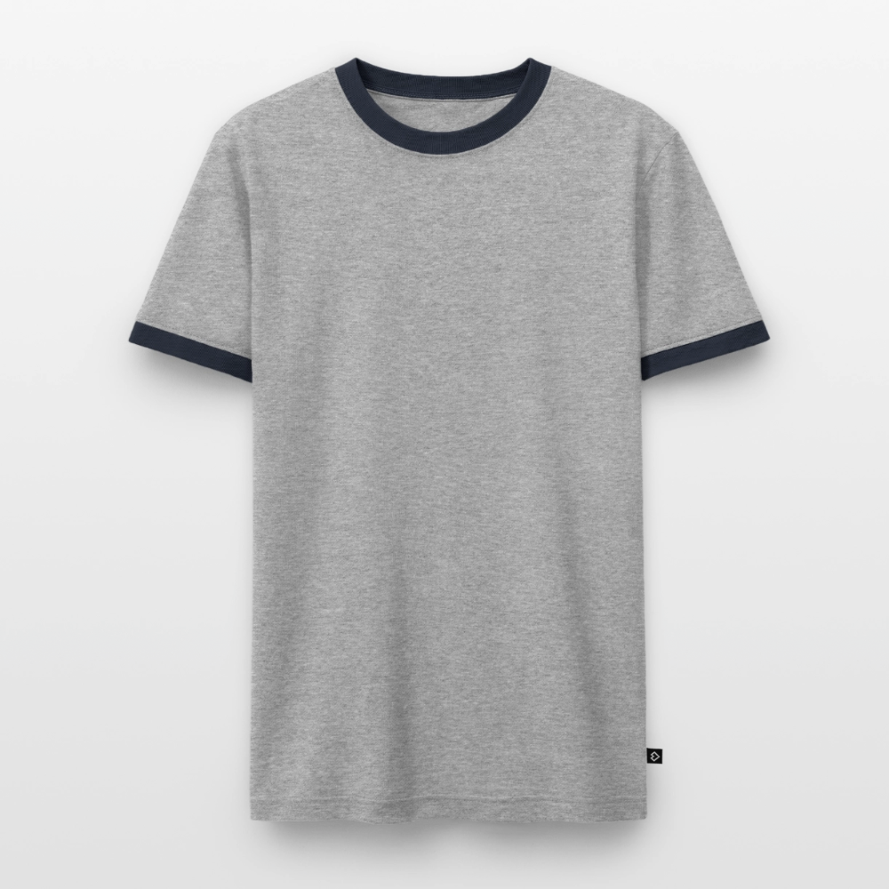 Männer Kontrast-T-Shirt - personalisierbare Vorder- und Rückseite - Grau/Navy 