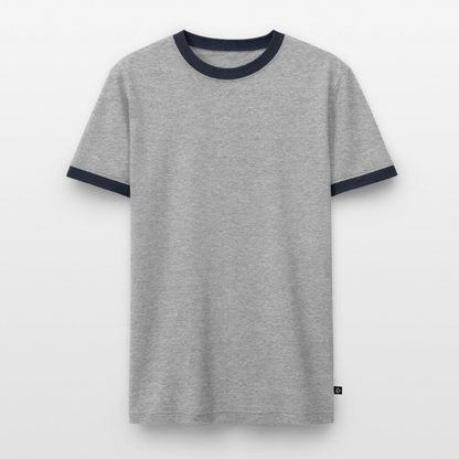 Männer Kontrast-T-Shirt - personalisierbare Vorder- und Rückseite - Grau/Navy 