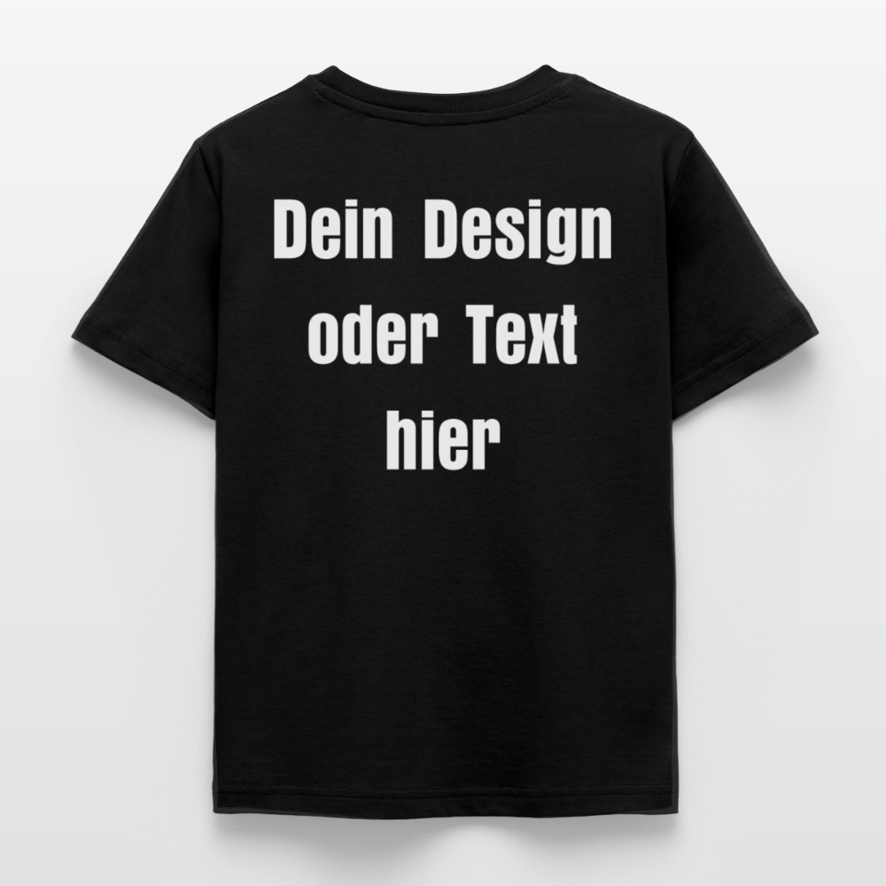 Kinder T-Shirt - personalisierbare Vorder- und Rückseite - Schwarz