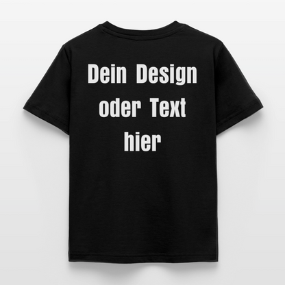 Kinder T-Shirt - personalisierbare Vorder- und Rückseite - Schwarz