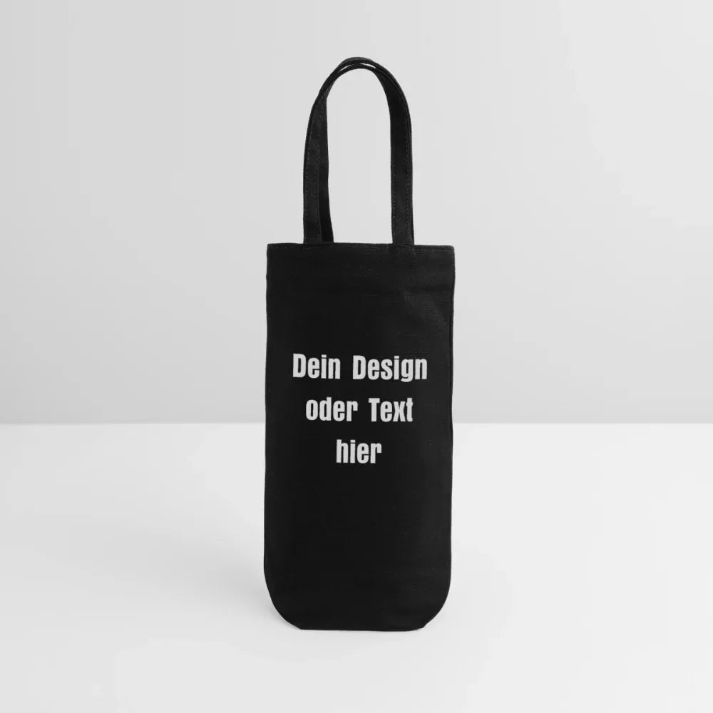Geschenkbeutel für Flaschen - personalisierbar - Schwarz
