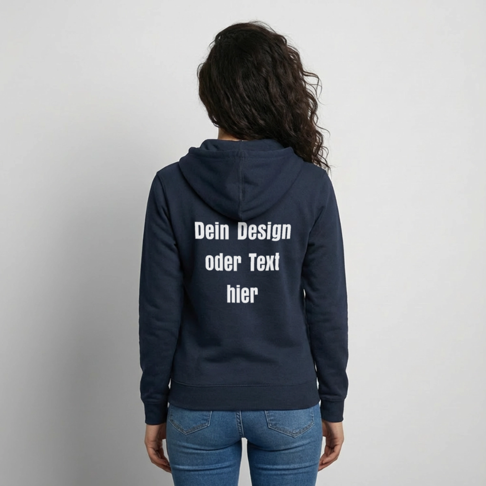 Unisex Kapuzenjacke - personalisierbare Vorder- und Rückseite - Navy