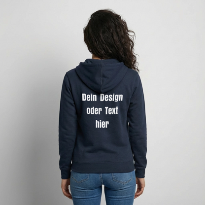 Unisex Kapuzenjacke - personalisierbare Vorder- und Rückseite - Navy