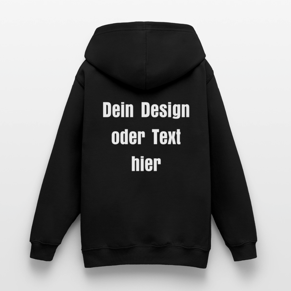 Teenager Hoodie - personalisierbare Vorder- und Rückseite - Schwarz