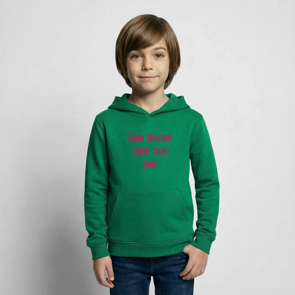 Kinder Hoodie - personalisierbare Vorder- und Rückseite - Kelly Green