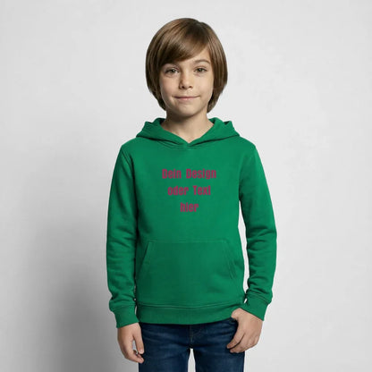 Kinder Hoodie - personalisierbare Vorder- und Rückseite - Kelly Green