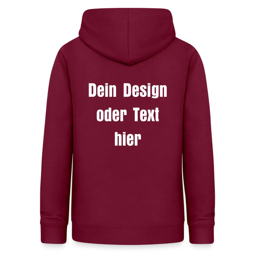 Frauen Hoodie - personalisierbare Vorder- und Rückseite - Bordeaux
