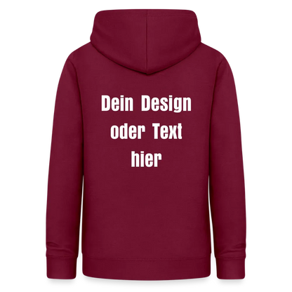 Frauen Hoodie - personalisierbare Vorder- und Rückseite - Bordeaux