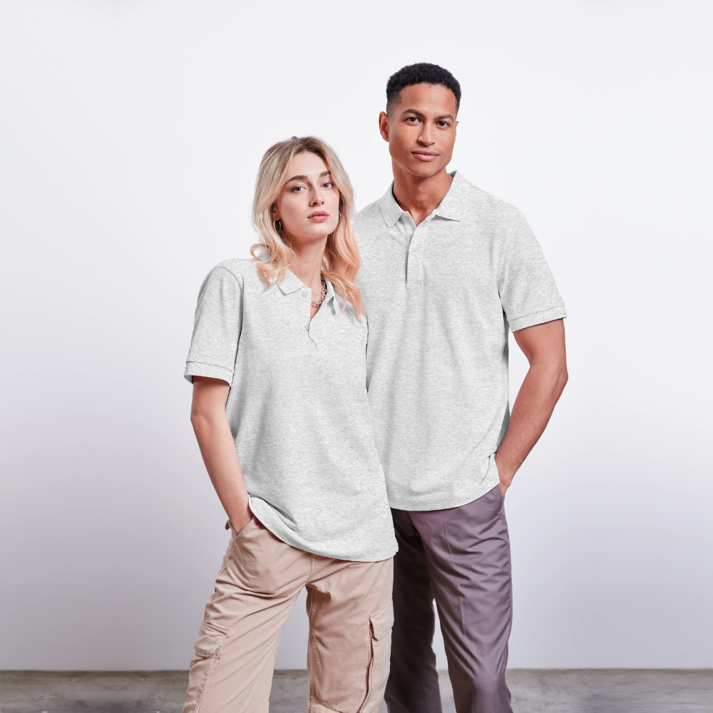 Stanley/Stella Unisex Bio-Poloshirt PREPSTER - personalisierbar - Weiß meliert