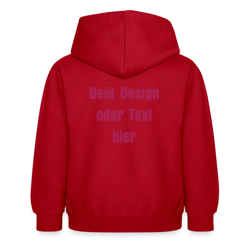 Kinder Hoodie - personalisierbare Vorder- und Rückseite - Rot