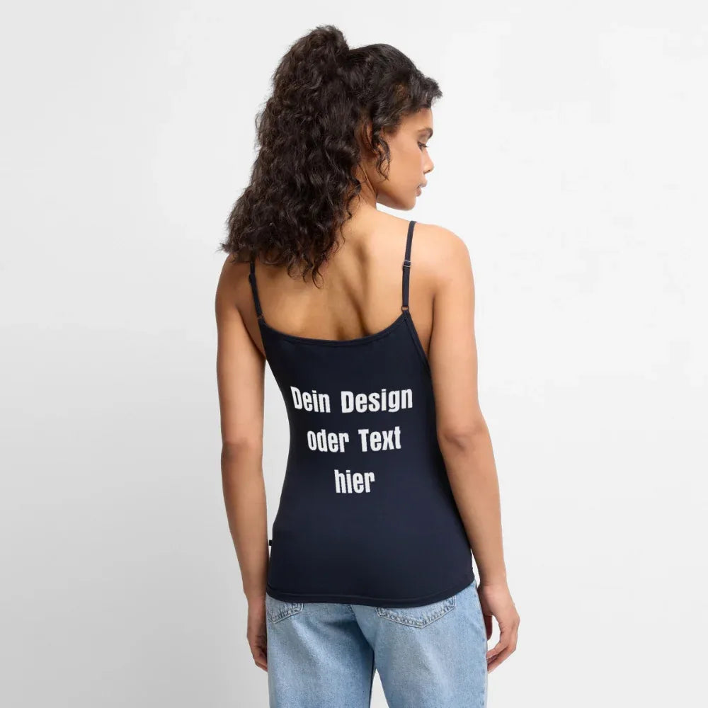 Frauen Spaghetti Tank Top - personalisierbar - Navy