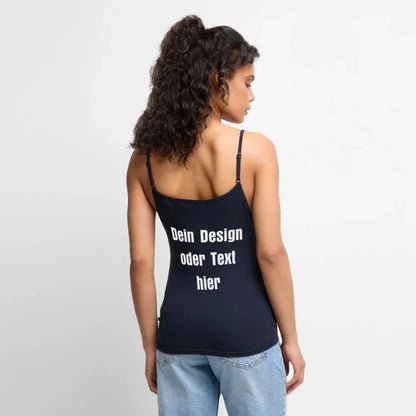 Frauen Spaghetti Tank Top - personalisierbar - Navy