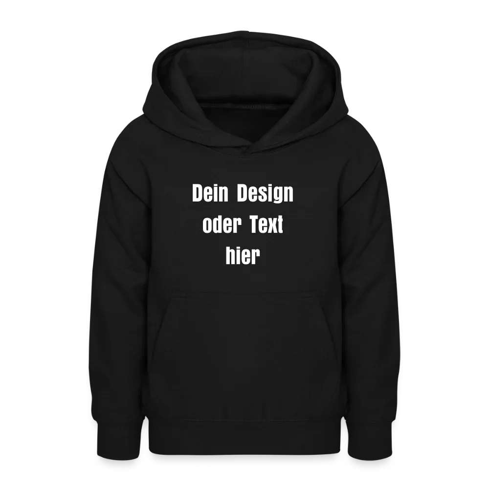 Teenager Hoodie - personalisierbare Vorder- und Rückseite - Schwarz