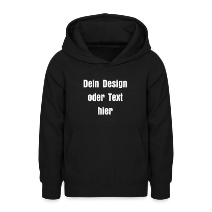 Teenager Hoodie - personalisierbare Vorder- und Rückseite - Schwarz