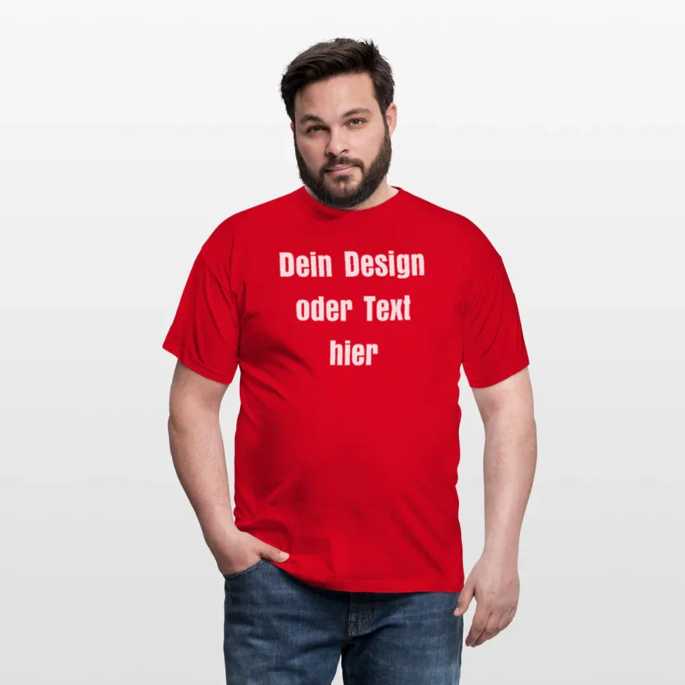 Männer T-Shirt - personalisierbare Vorder- und Rückseite - Rot