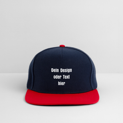 Snapback Cap - personalisierbar - Navy/Rot