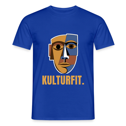 Kulturfit. Kubismus-Motiv Motiv-T-Shirt für Männer, Farbe Dunkelblau